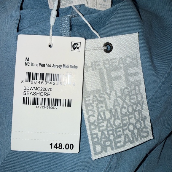 Barefoot Dreams Malibu Collection Sand-Washed Jersey Knit Women’s Midi Robe NWT - Picture 8 of 8